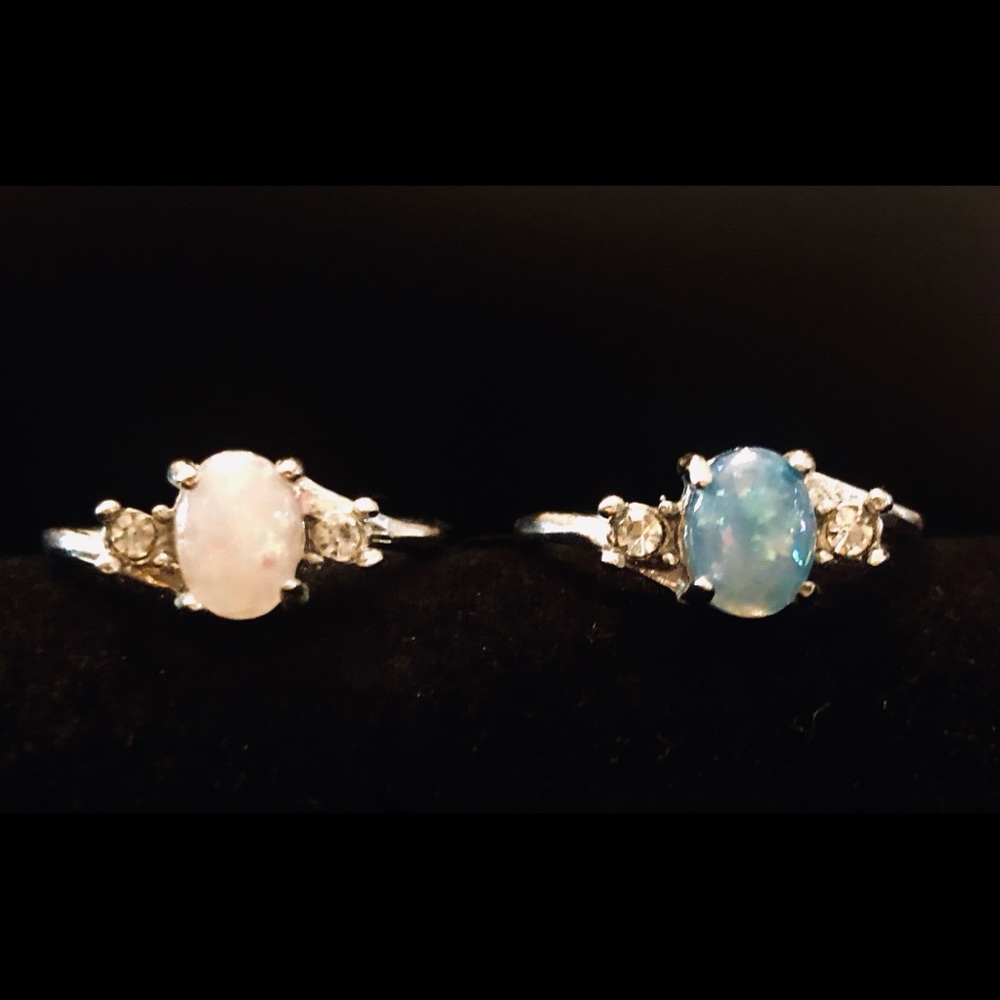 Gorgeous Opal rings, Pink and Blue! - Picture 2 of 8